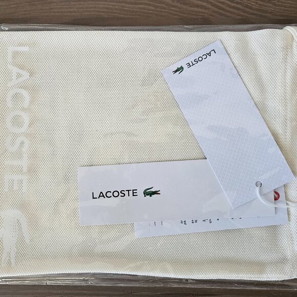 NWT LACOSTE Navy Blue Pique Cotton Ear Loop Face Mask W/ Pouch Unisex One Size - Picture 9 of 9